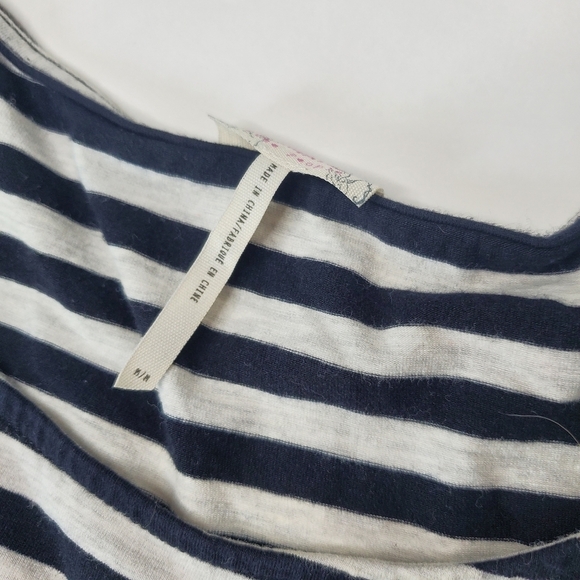 Intimately Free People Women's Size Medium Striped Shirt Open Elbow - Picture 6 of 7